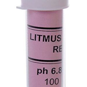 Red Litmus pH Test Paper Base Indicator 100 strips pH 6.8 - 8.1