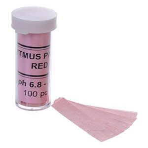 Red Litmus pH Test Paper Base Indicator 100 strips pH 6.8 - 8.1