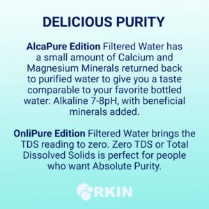 AlcaPure Reverse Osmosis Countertop Water Filter by RKIN with Patented High Capacity 4 Stage Technology: Purified Alkaline Water with Superior Taste. No Installation or Assembly Required. Space Black
