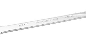 Performance Tool W30238 SAE Combo Wrench of Hardened Chrome Alloy Steel with Box End for Increased Torque, 1-3/16-Inch