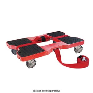 SNAP-LOC 1500 LB Dolly RED (USA!) with Steel Frame, 4 inch Casters and Optional E-Strap Attachment