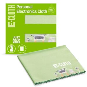 e-cloth reusable personal electronics microfiber screen cleaning cloth, screen cleaner for smart phones, tablets & laptop computers, 100 wash guarantee, green, 1 pack