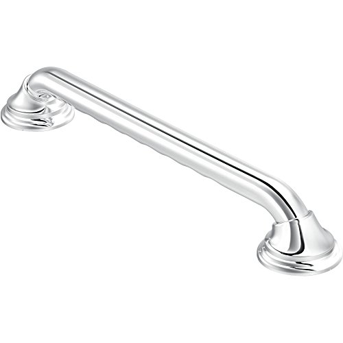 Moen R8712D3GCH Home Care 12-Inch Designer Bathroom Grab Bar with Curl Grip, Chrome