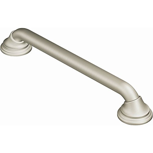 Moen Brushed Nickel Bathroom Safety Ultima 18-Inch Designer Bathroom Grab Bar with Curl Grip for Elderly or Handicapped, R8718D3GBN