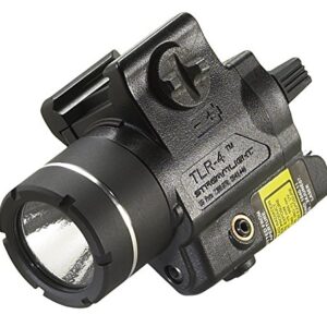 Streamlight 69240 TLR-4 170-Lumen Compact Rail Mounted Pistol Light with Integrated Red Aiming Laser, Black