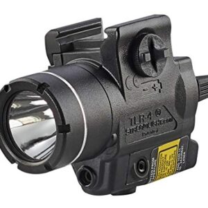 Streamlight 69240 TLR-4 170-Lumen Compact Rail Mounted Pistol Light with Integrated Red Aiming Laser, Black