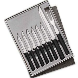 rada cutlery meat lover’s 8-piece steak knife gift set – stainless steel blades and steel resin handles