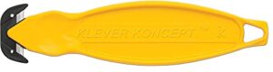 klever koncept kcj-2y safety knife, yellow, pack of 10