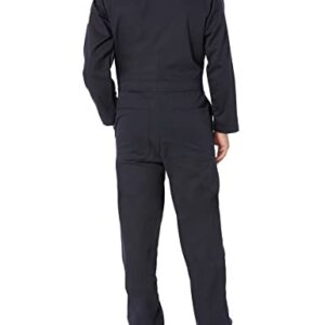 Bulwark FR Men's Flame Resistant 9 oz Twill Cotton Classic Coverall with Hemmed Sleeves, Navy, 46