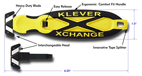 Klever XChange, Safety Box Cutter Knife, Orange