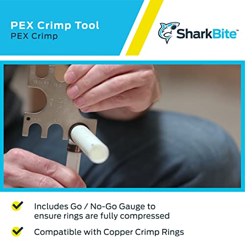 SharkBite 1/2 Inch to 3/4 Inch PEX Crimp Tool, Dual Head with Orange Handles, 23251