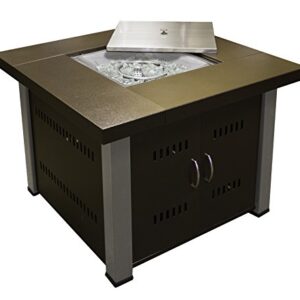 Hiland GS-F-PCSS 40,000 BT Propane Fire Pit, Large, Two Toned Hammered Bronze