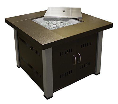 Hiland GS-F-PCSS 40,000 BT Propane Fire Pit, Large, Two Toned Hammered Bronze