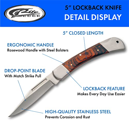 SZCO Supplies 5-Inch Classic Lockback Folding Knife Brown