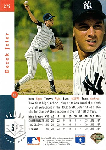 1993 Upper Deck SP Baseball #279 Derek Jeter Rookie Card