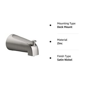 Design House Satin Nickel 522920 Slip-On Tub Diverter Spout, 5 Inch, 5-inch