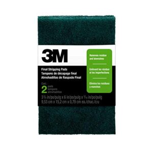 3m final stripping pads, 0 fine, 3-3/4 in. x 6 in. x 5/16 in., 2/pack