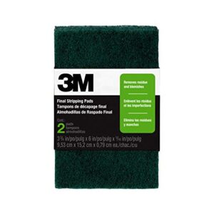 3M Final Stripping Pads, 0 Fine, 3-3/4 in. x 6 in. x 5/16 in., 2/Pack