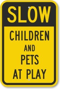 smartsign "slow - children and pets at play" sign | 12" x 18" 3m high intensity grade reflective aluminum