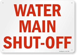 smartsign "water main shut-off" sign | 10" x 14" plastic