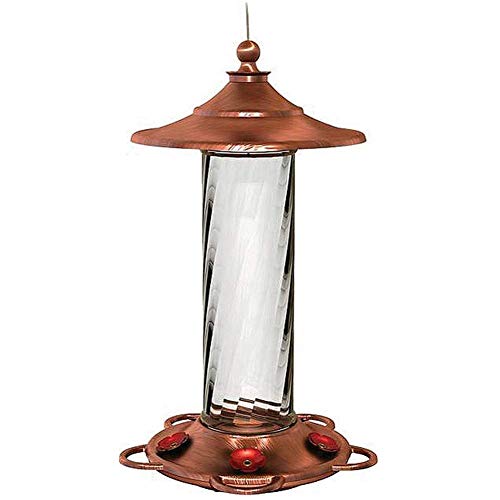 More Birds Glory Hummingbird Feeder, Glass Hummingbird Feeders for Outdoors, 5 Feeding Stations, 13 Ounces