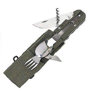 fury european forces mess utensils, olive drab with tactical case