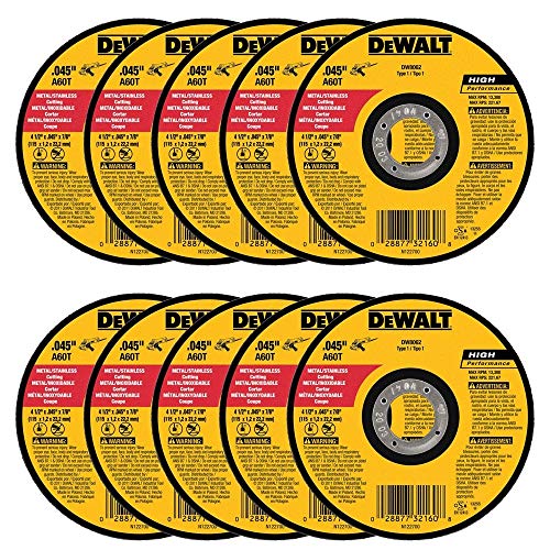 DEWALT DW8062 4-1/2" x .045 x 7/8" Metal Cut-Off Wheel (100pk)