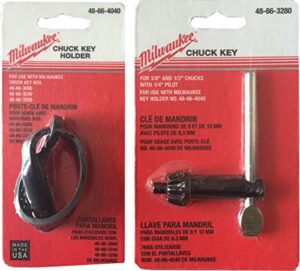 milwaukee 48-66-3280 chuck key and 48-66-4040 holder - bundle 2 items