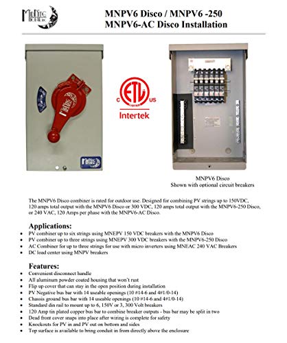 MidNite Solar MNPV6-Disco Combiner Disconnect