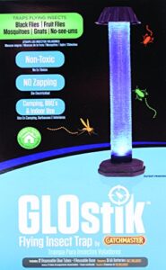 catchmaster glostik flying insect trap 1-pk, led light & fly traps for indoors & outdoors, premium adhesive mosquito & gnat bug catcher, pet safe insect killer, pest control for home & camping