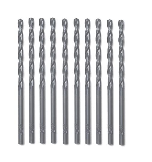 1/8-Inch Black Oxide Drill Bit, 10 Pack, Jobber Length