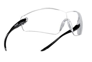 bollé safety 253-cb-40037 cobra safety eyewear with rimless frame and clear anti-fog lens black/gray/clear