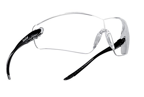 Bollé Safety 253-CB-40037 Cobra Safety Eyewear with Rimless Frame and Clear Anti-Fog Lens Black/Gray/Clear