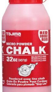 TAJIMA Micro Chalk - Red 32 oz (907g) Ultra-Fine Snap-Line Chalk with Durable Bottle & Easy-Fill Nozzle - PLC2-R900