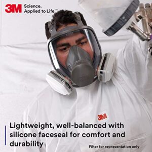 3M Full Facepiece Reusable Respirator 6700, NIOSH, Large Lens, ANSI High Impact Eye Protection, Silicone Face Seal, Four-Point Harness, Comfortable Fit, Painting, Dust, Chemicals, Small