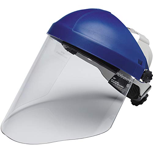 3M H8A Ratchet Headgear and Visor Combination with 3M WP96 Clear Polycarbonate Faceshield, Complete Headgear and Face Shield Safety System, ANSI Z87, Adjustable, Thermoplastic, Clear