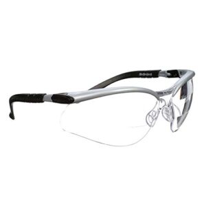 3m safety glasses, bx dual readers, +1.5, ansi z87, anti-fog clear lens, gray/black frame, adjustable length temples and lens angle