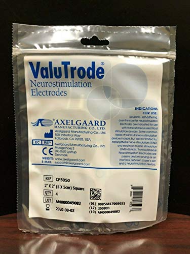 Axelgaard Valutrode # CF5050 2" x 2" Square Fabric Top Electrodes 4 per Pack - 10 Packs