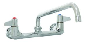 t&s brass 5f-8wlx10 5f-8wlx10, faucet, wall mount, 8-inch centers, 10-inch swivel nozzle