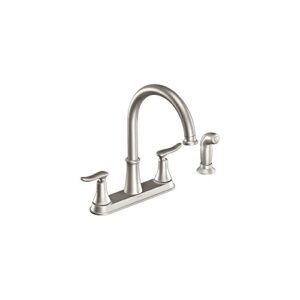 moen, spot resist stainless ca87015srs high-arc kitchen faucet with side spray from the solidad collection, 5