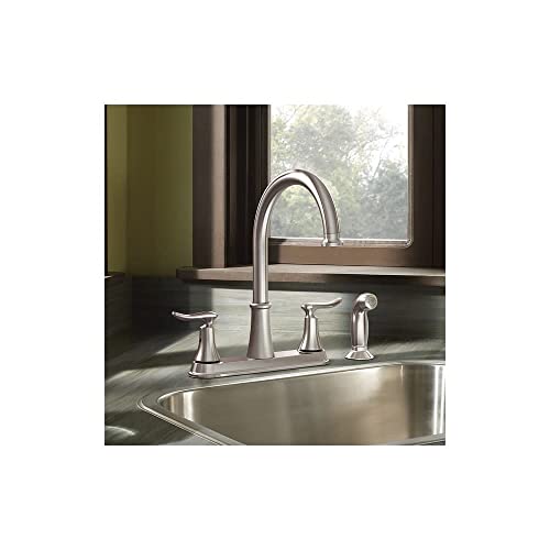 Moen, Spot Resist Stainless CA87015SRS High-Arc Kitchen Faucet with Side Spray from the Solidad Collection, 5