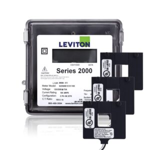 leviton 2o208-8w series 2000 120/208v 3p4w 800a outdoor kwh meter kit with 3 split core cts