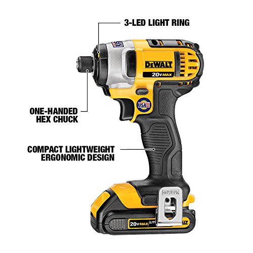 DEWALT 20V MAX* Impact Driver, 1/4-Inch, Tool Only (DCF885B)