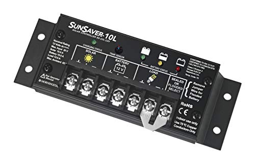 Morningstar SunSaver 10A PWM Solar Charge Controller 12V Batteries LVD, Solar Panel Controller Battery Controller Solar Controller 12V, Lowest Fail Rate Charge Controllers for Solar Panels