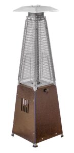 hiland hlds032-gtthg portable propane table top pyramid glass tube patio heater, 9500 btu, bronze, small