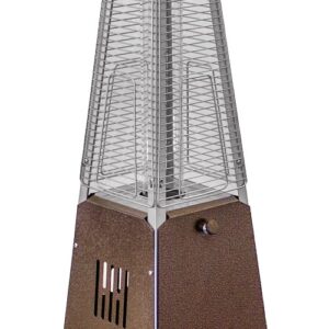 Hiland HLDS032-GTTHG Portable Propane Table Top Pyramid Glass Tube Patio Heater, 9500 BTU, Bronze, SMALL