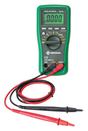 Greenlee - Dmm, 600V Ac/Dc, 10A, Cap,Temp, Elec Test Instruments (DM-45), Black