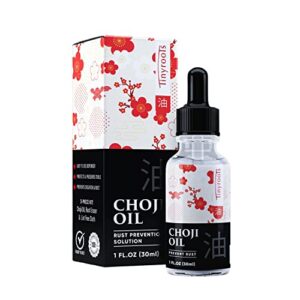 tinyroots choji oil tool cleaning kit, simply wipe the mineral oil on to restore your sword, knives, bonsai tools, includes rust eraser and lint free cloth