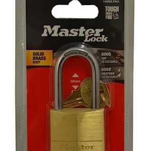 Master Lock 140DLF Solid Brass Padlock with Key, 1 Pack