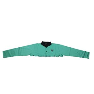 ironcat 7051 fr cotton cape sleeve - large, flame resistant sleeve with black anodized snaps, adjustable cotton strap, green